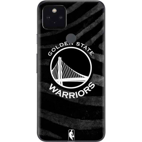 NBA Golden State Warriors Black Animal Print Google Pixel 4a 5G Skin